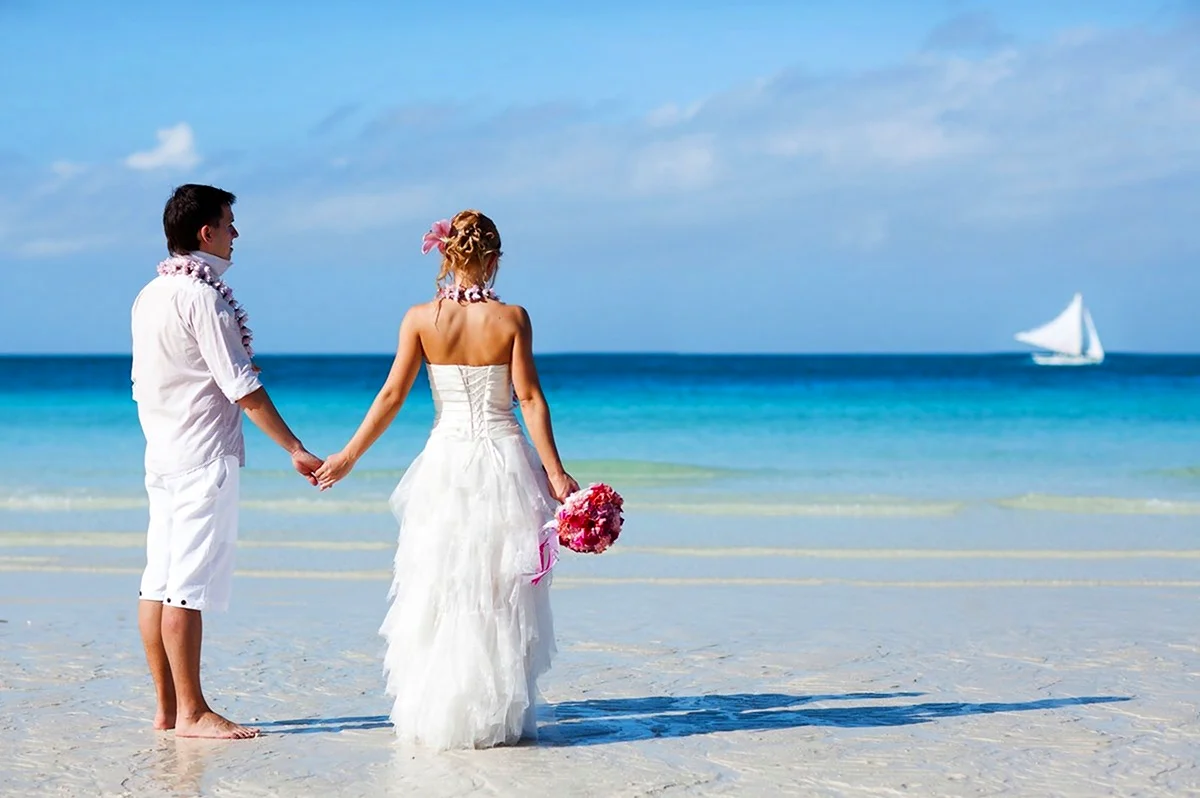 Свадьба на берегу моря. Красивая картинка