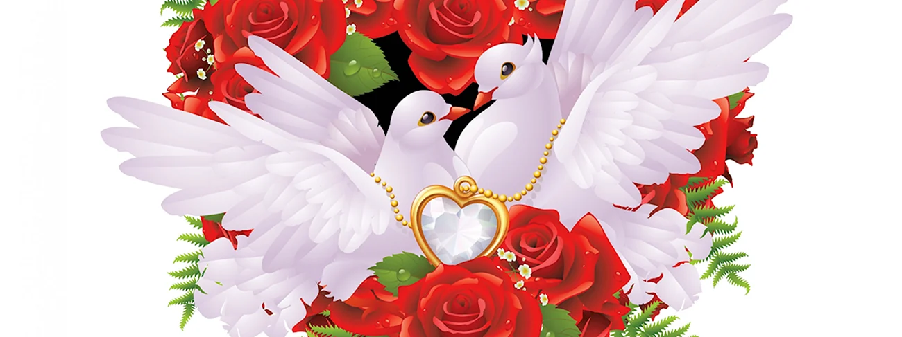 Свадебные открытки с голубями и кольцами. Поздравление с годовщиной свадьбы