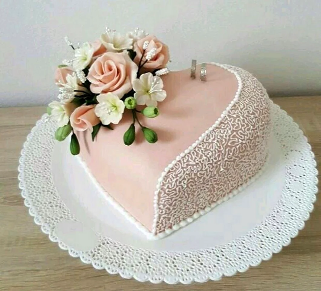 Свадебный торт одноярусный. Красивая картинка