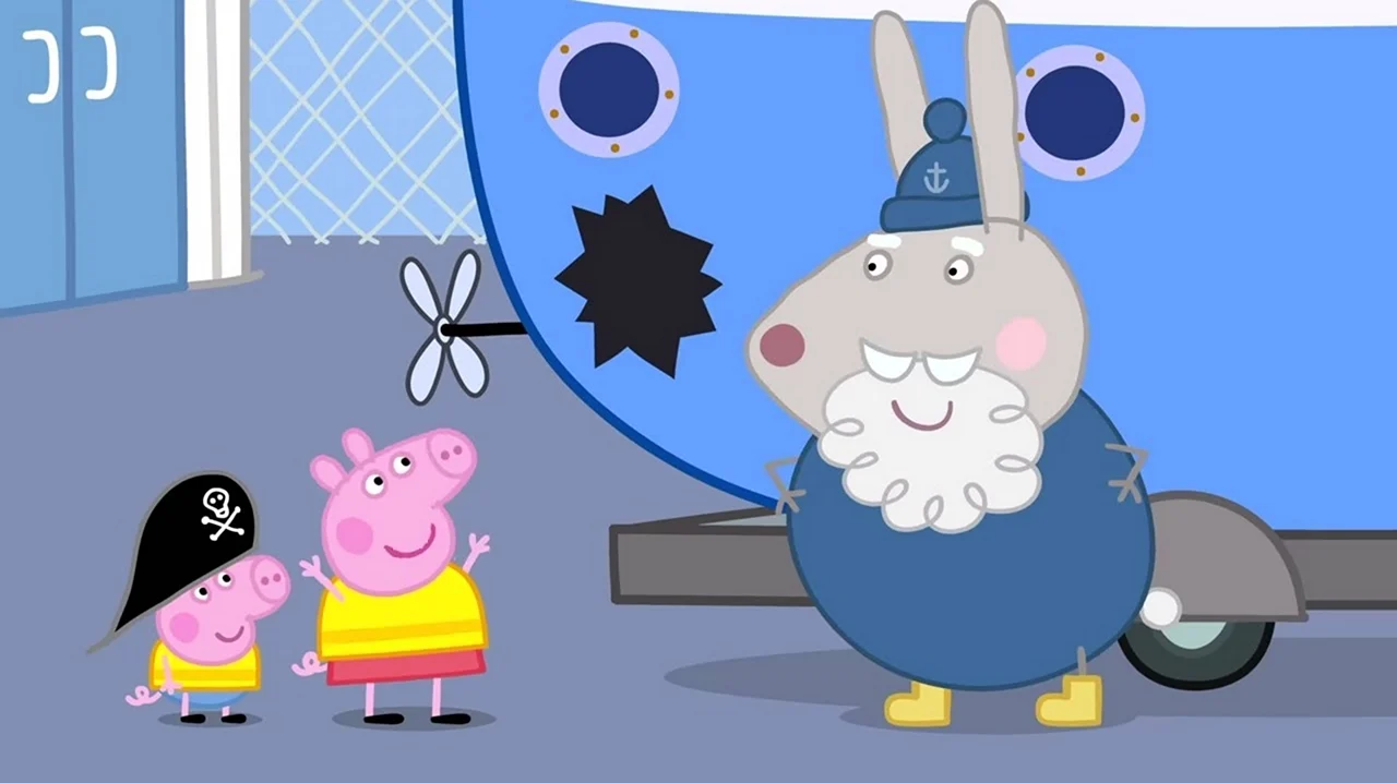 Свинка Пеппа Дедушкин кролик. Картинка из мультфильма