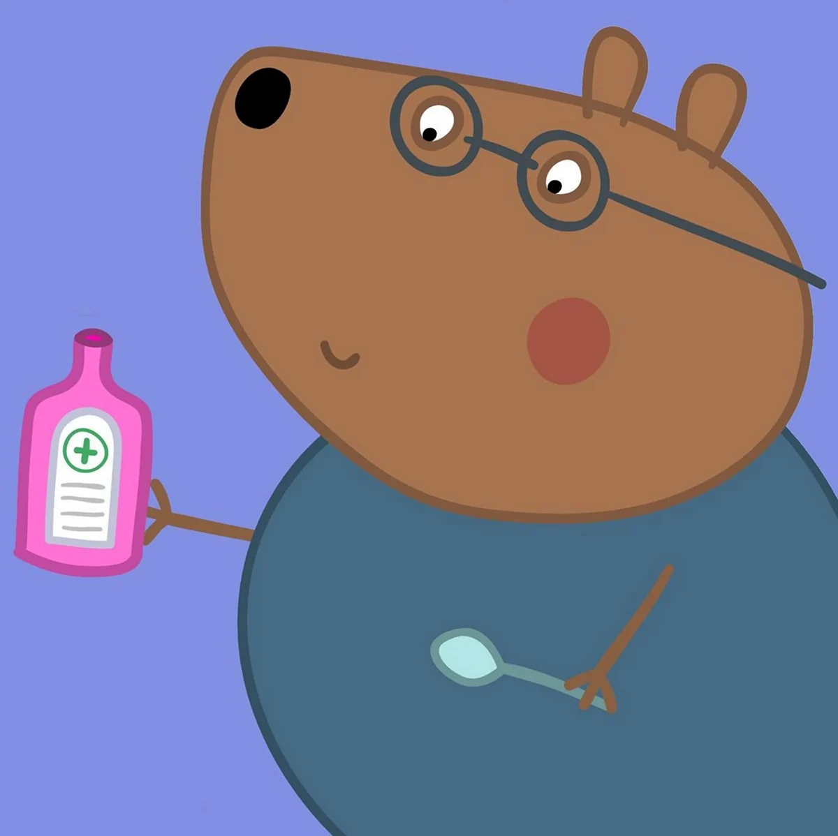 Свинка Пеппа доктор медведь. Картинка из мультфильма