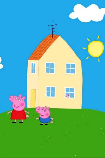 Свинка Пеппа домик. Картинка из мультфильма