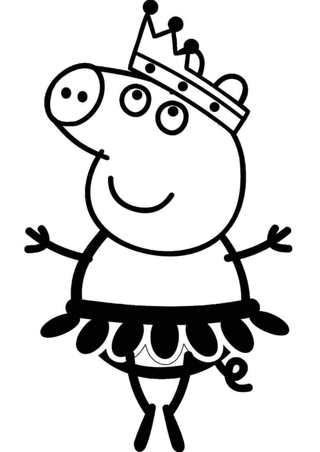 Свинка Пеппа с короной. Картинка из мультфильма