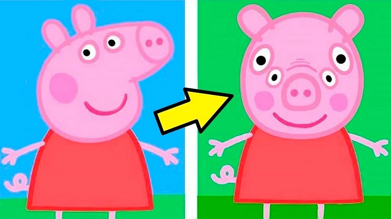 Свинка Пеппа в анфас. Картинка из мультфильма