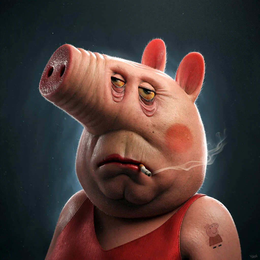 Свинка Пеппа в реальной жизни. Картинка из мультфильма
