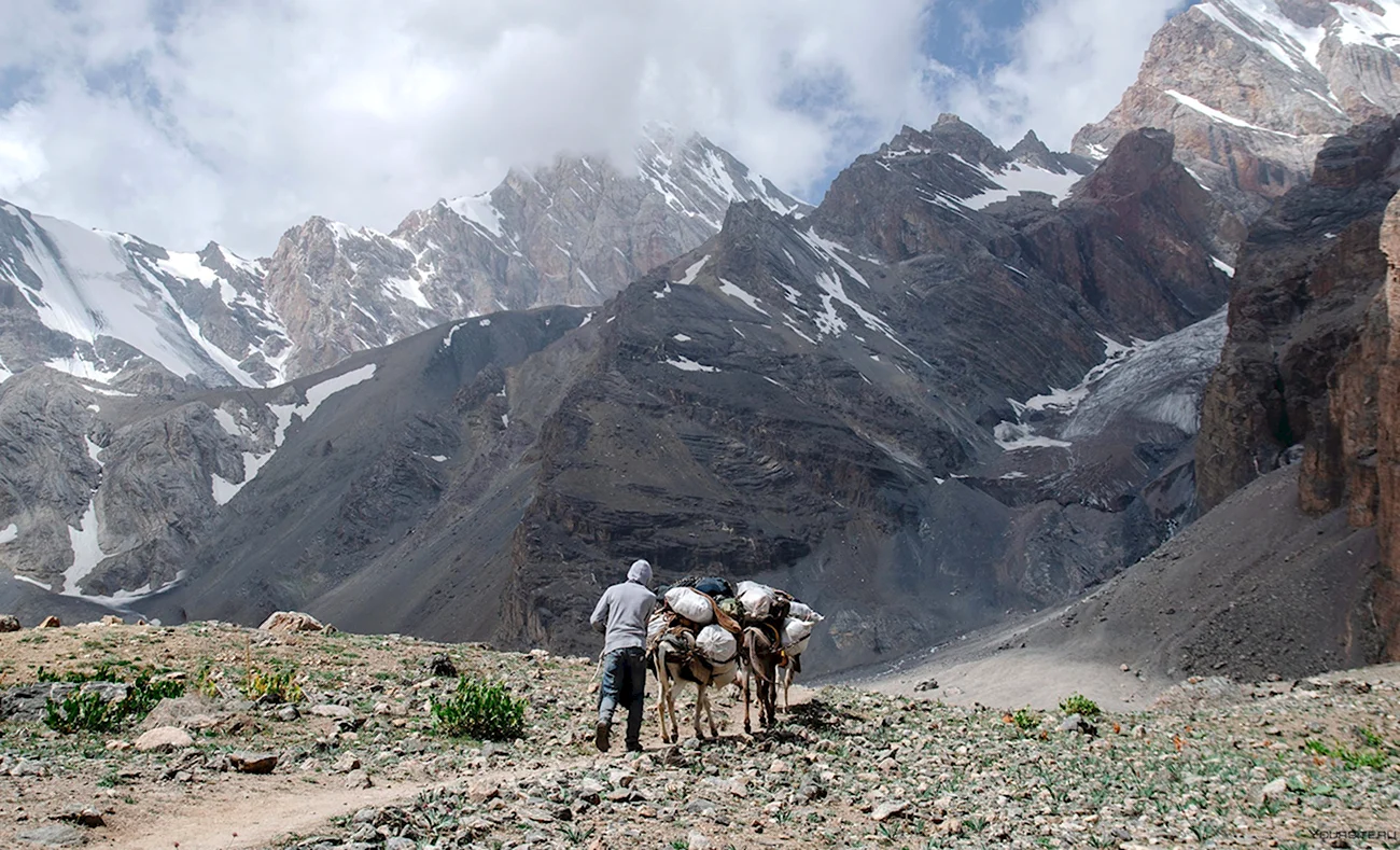 Таджикистан Фанские горы перевал Чимтарга. Красивая картинка