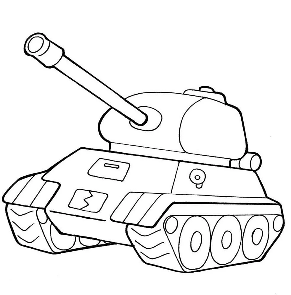 Танк т-34 раскраска для детей. Для срисовки