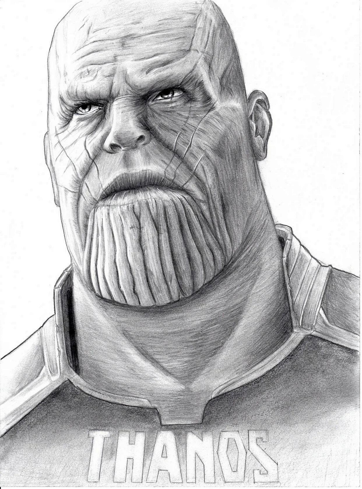 Танос рисунок Марвел карандашом. Для срисовки