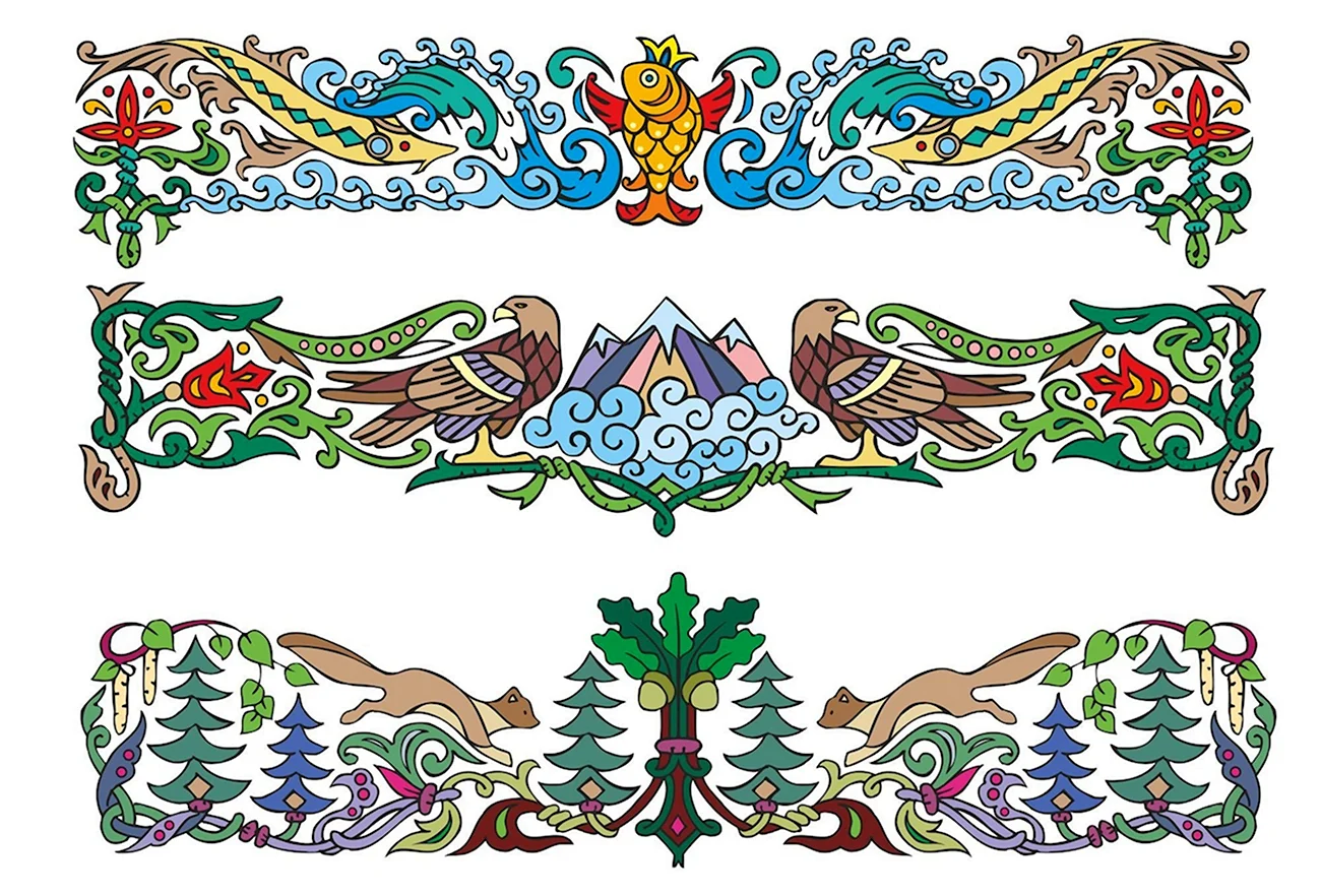 Татарский орнамент зооморфный наличники. Картинка