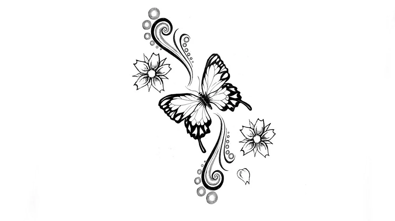 Татуировка бабочка эскиз. Для срисовки