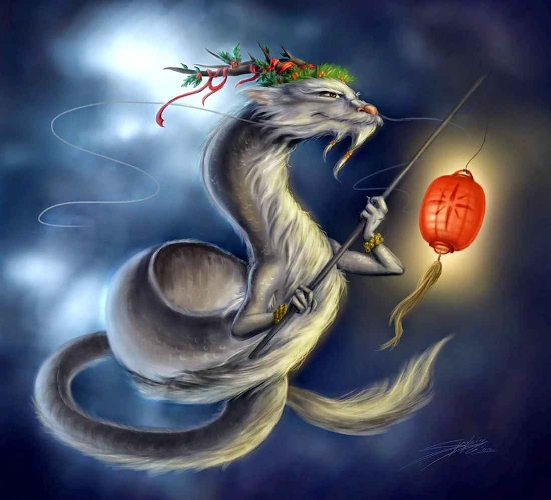 Тянь Лунь дракон. Открытка на праздник