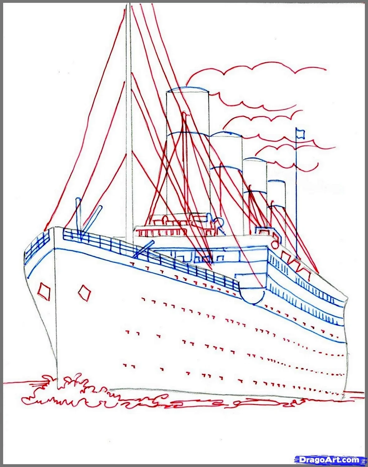 Титаник корабль для срисовки. Для срисовки