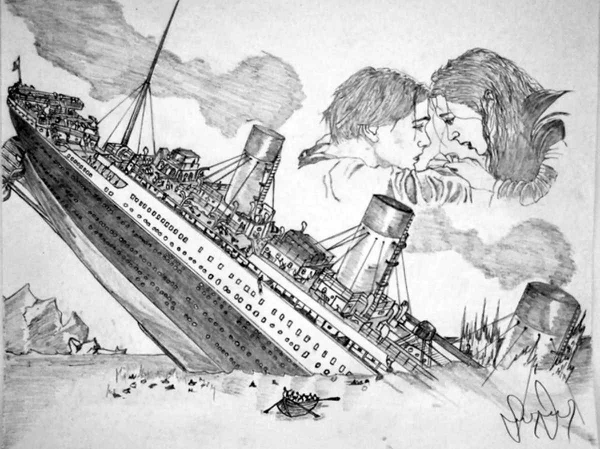 Титаник рисунок. Для срисовки