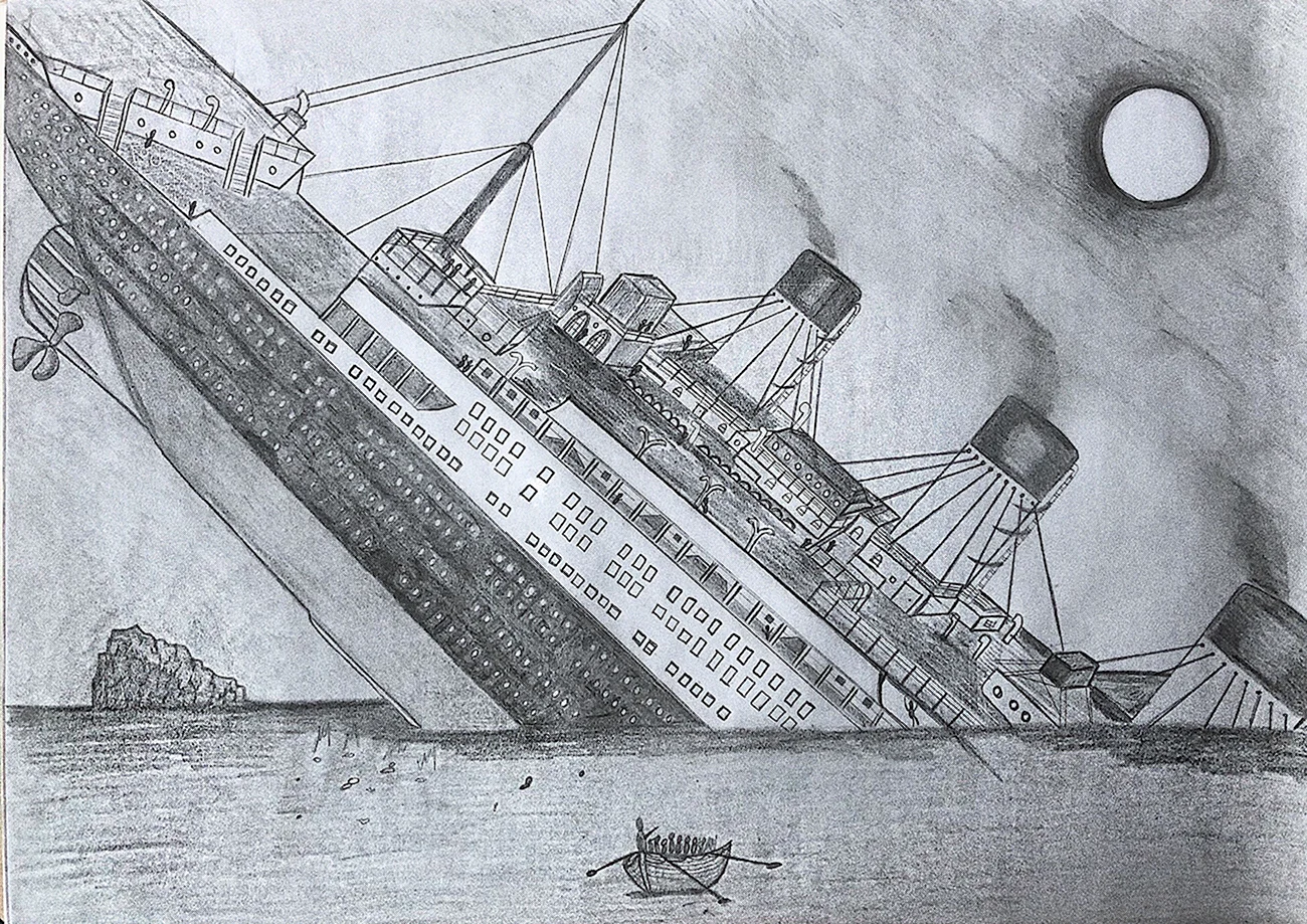 Титаник рисунок корабля. Для срисовки