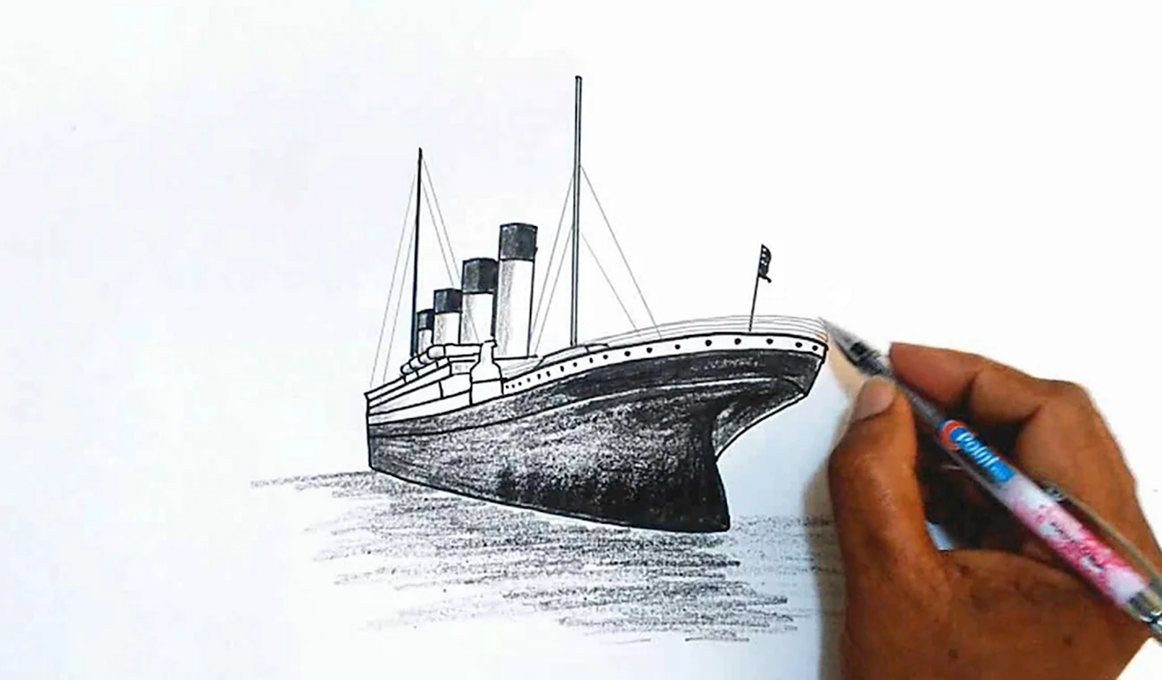 Титаник рисунок корабля. Для срисовки
