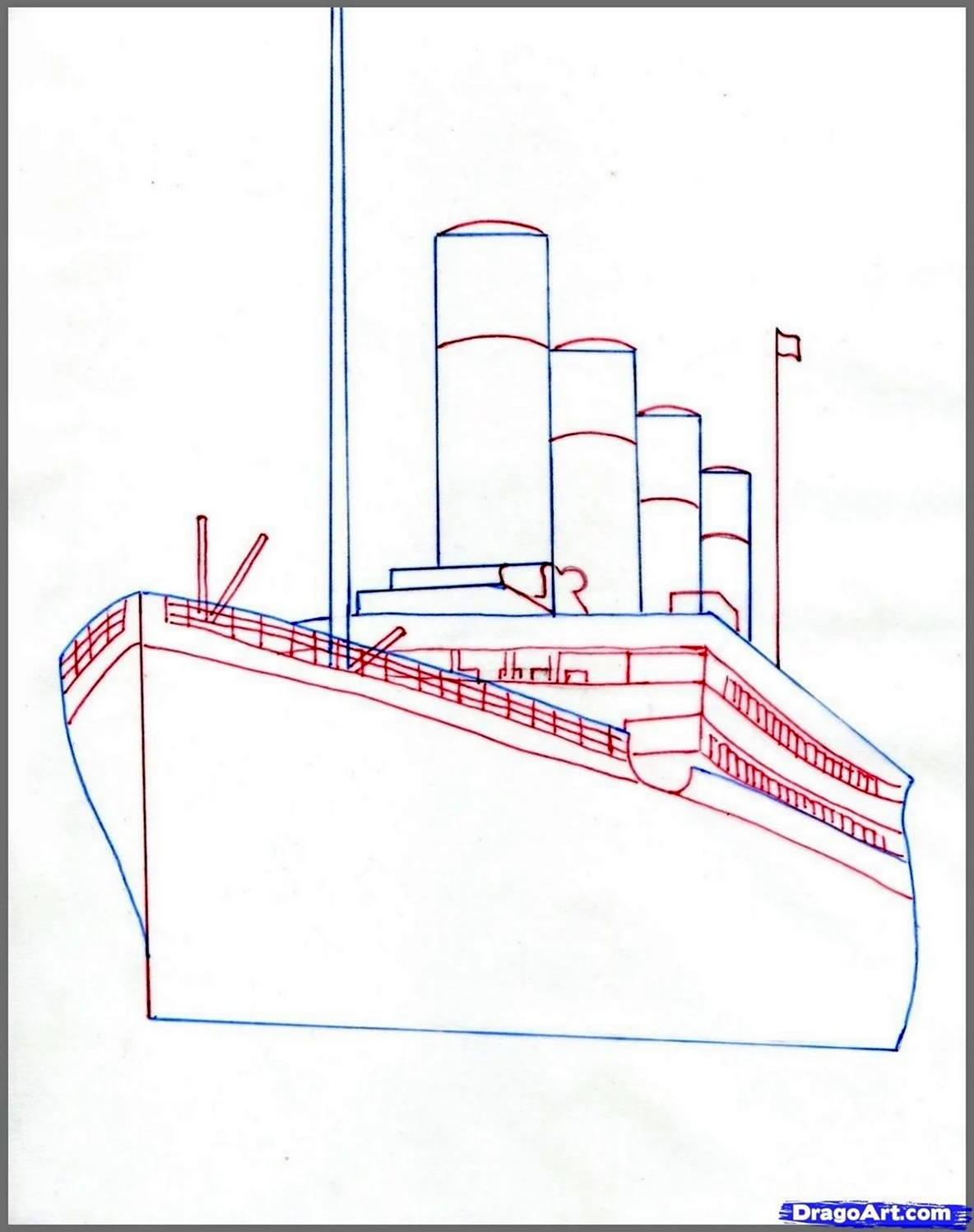 Титаник рисунок сбоку. Для срисовки