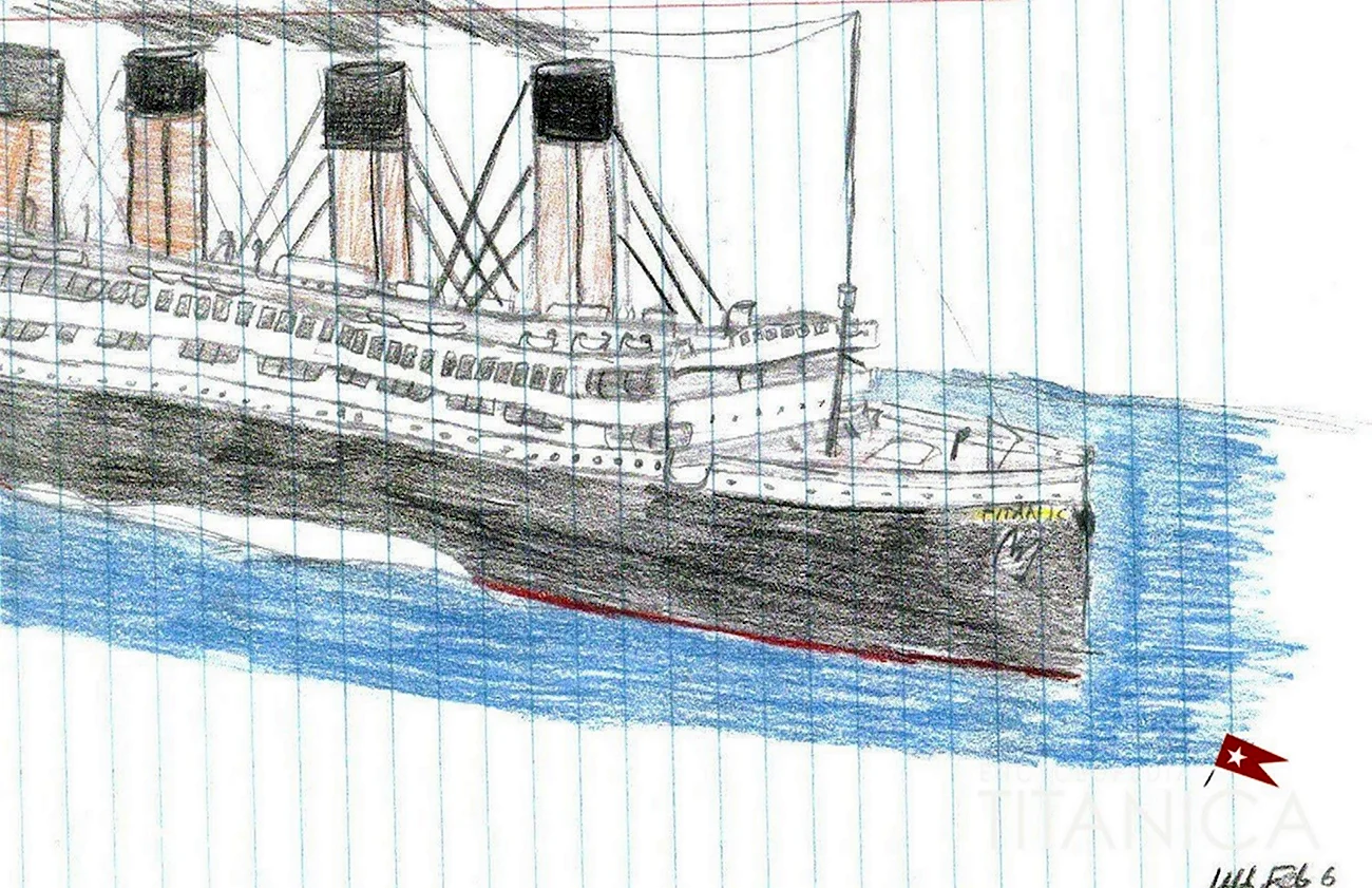 Титаник рисунок сбоку. Для срисовки