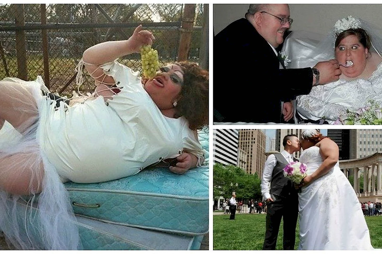 Толстые жених и невеста. Прикольная картинка