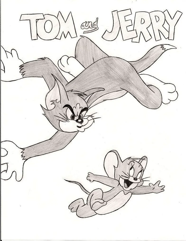 Том и Джерри карандашом. Для срисовки