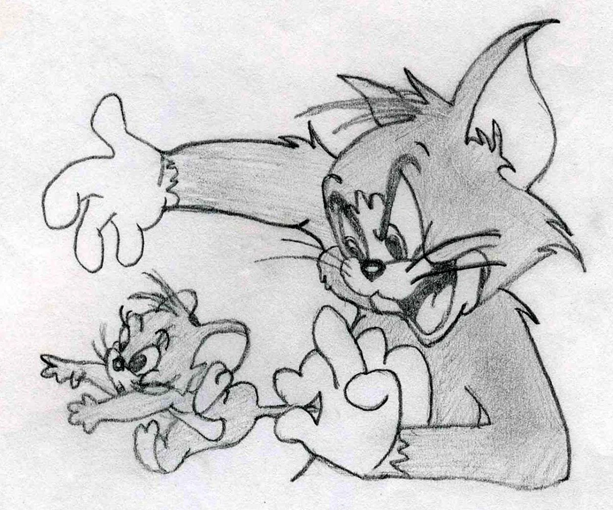 Том и Джерри рисунок. Для срисовки