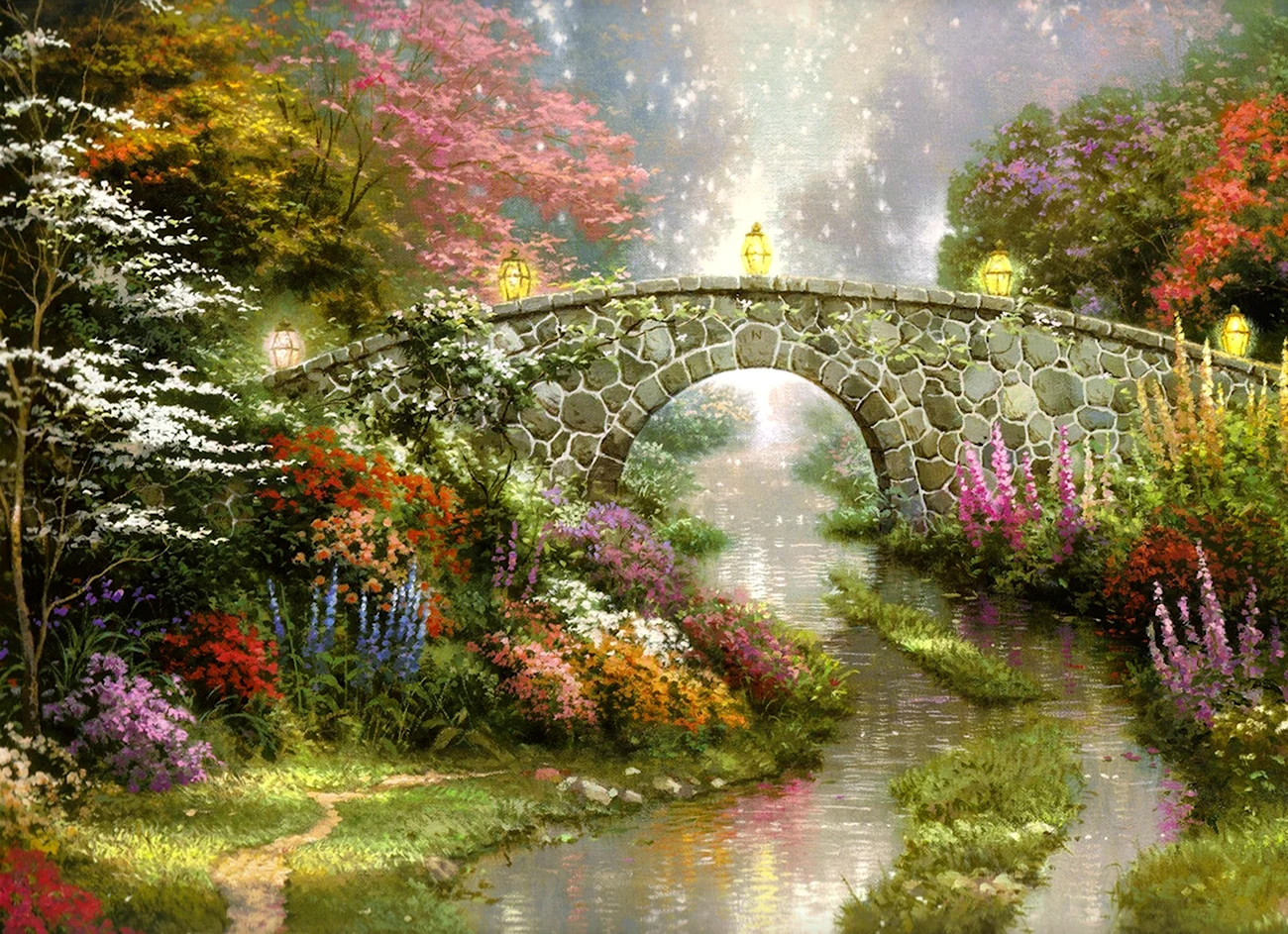 Томас Кинкейд картины мост. Красивая картинка