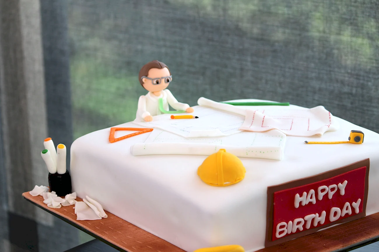 Торт для архитектора с днем рождения. Красивая картинка