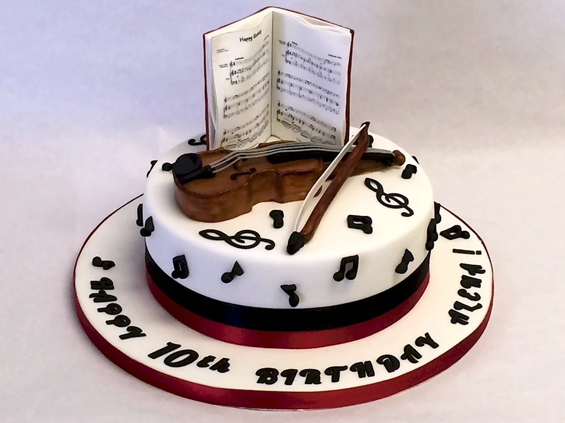 Торт для музыканта. Открытка с днем рождения