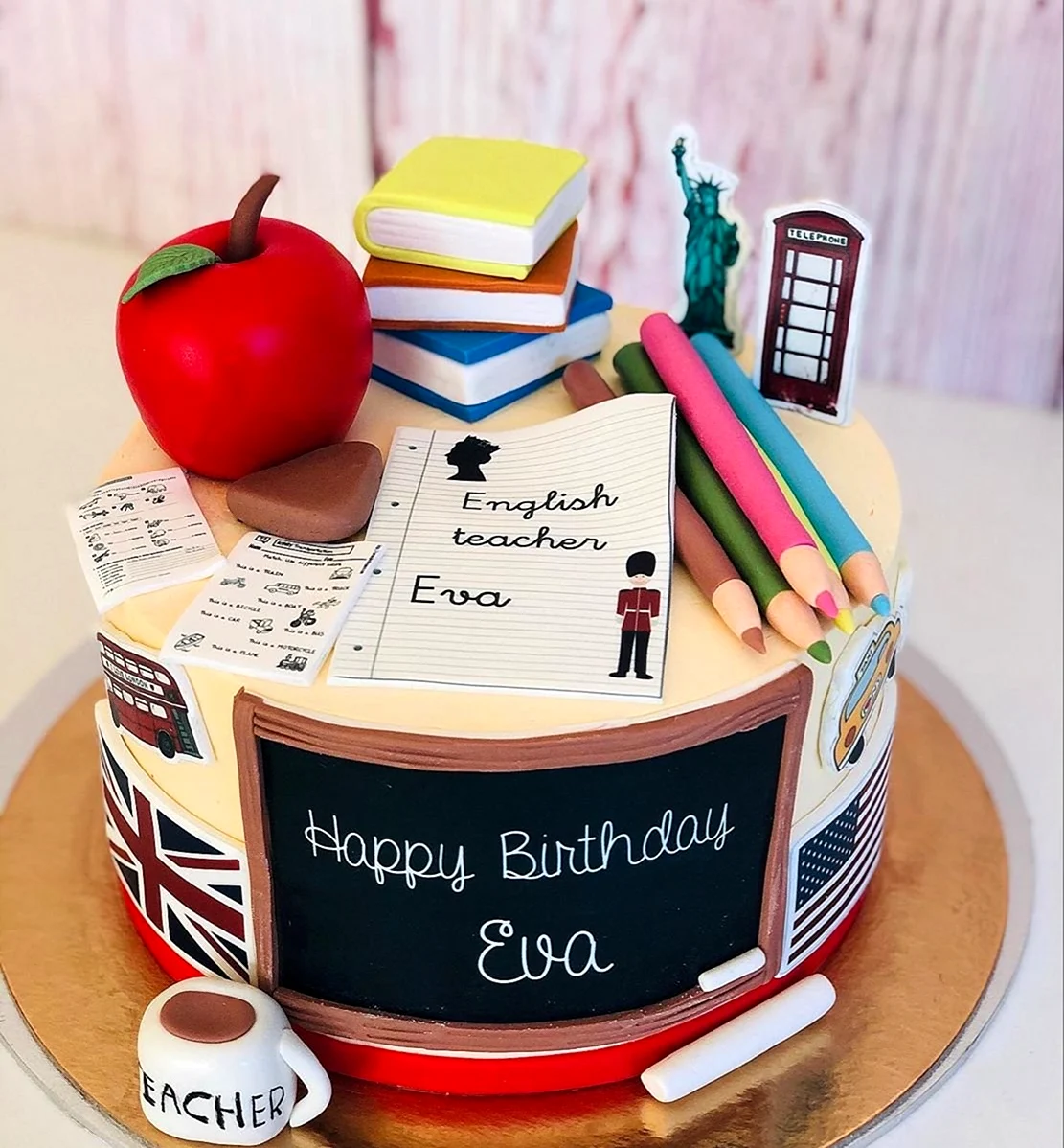 Торт для учителя английского. Картинка