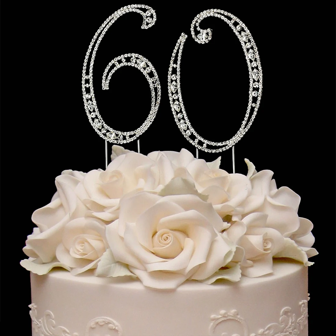 Торт на юбилей 60 лет женщине. Открытка с днем рождения