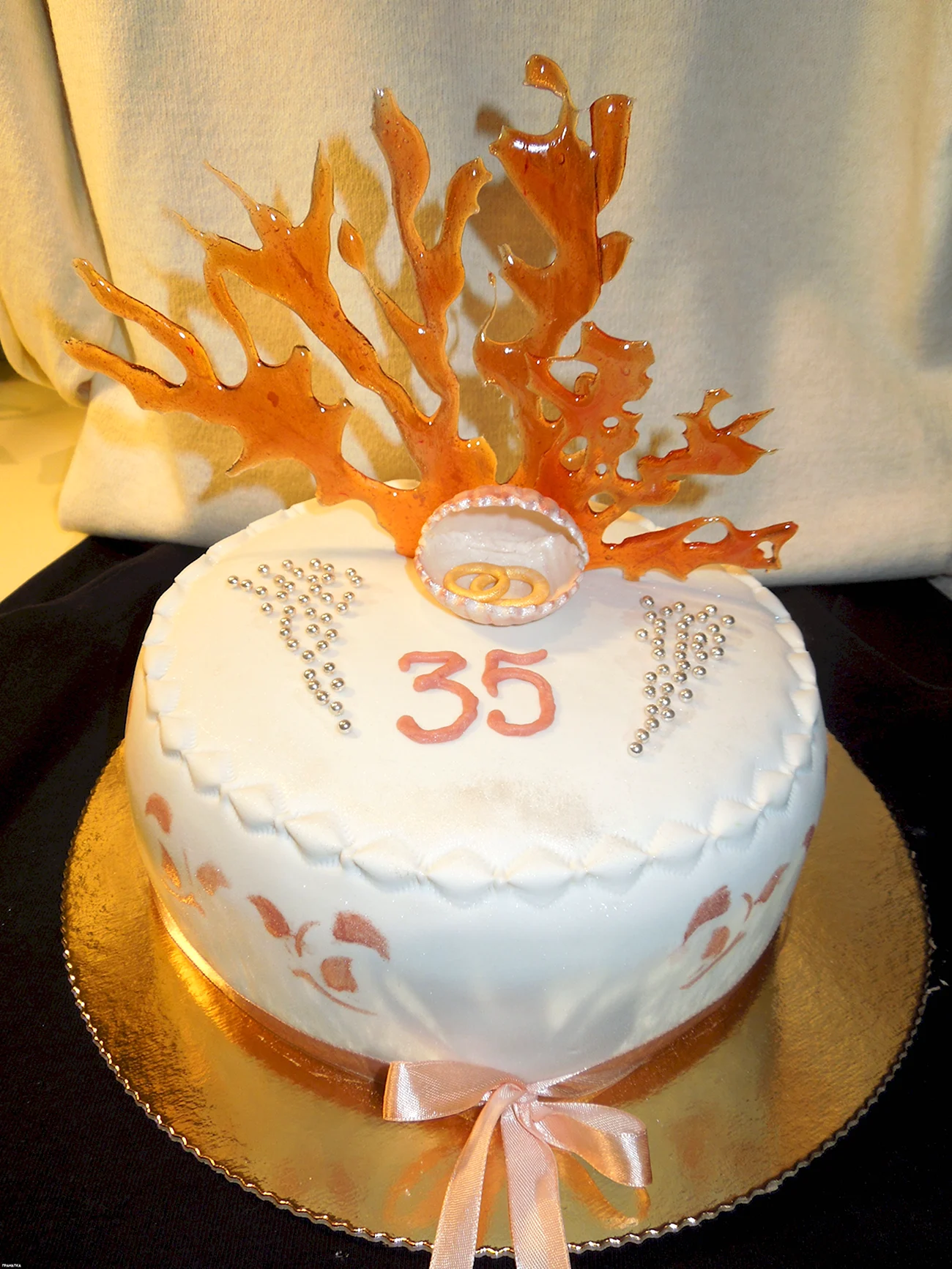 Торт на коралловую свадьбу. Поздравление с годовщиной свадьбы