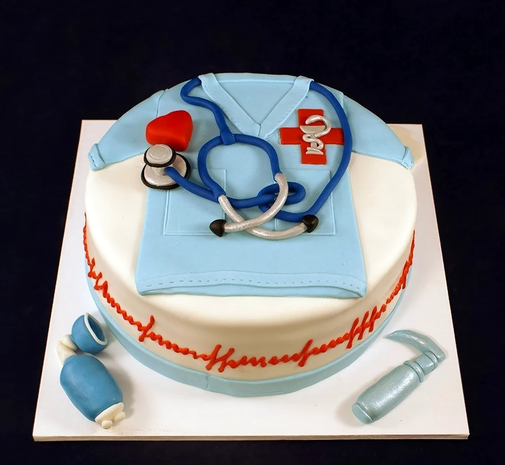 Торт «врачу». Открытка с днем рождения