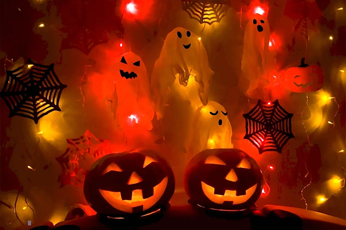 Традиционные цвета Хэллоуина. Открытка на праздник