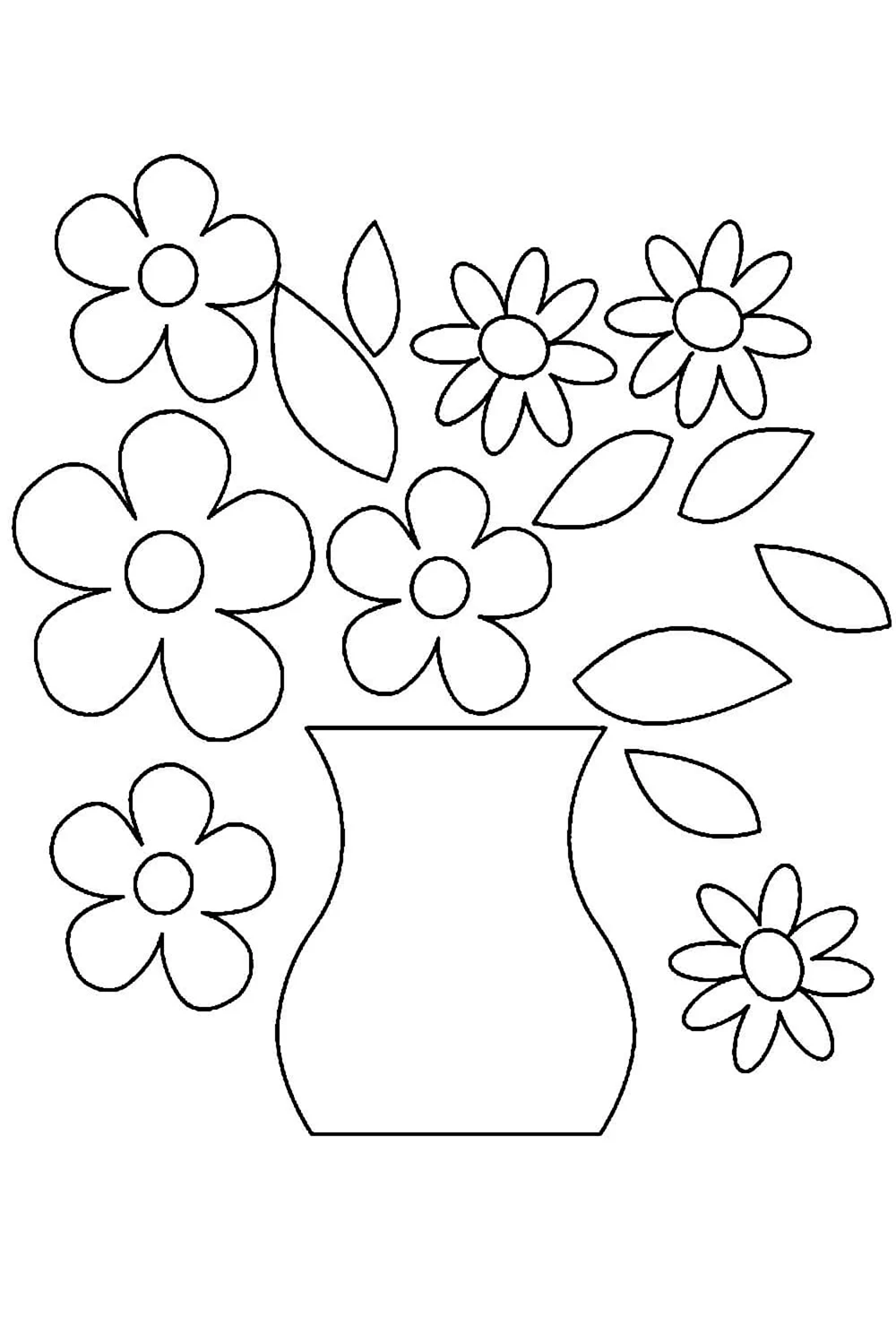 Трафарет вазы для цветов. Своими руками