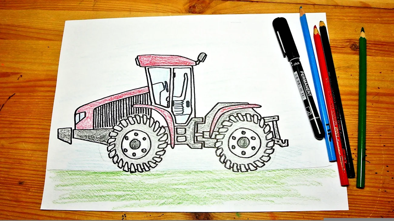 Трактор рисовать. Для срисовки