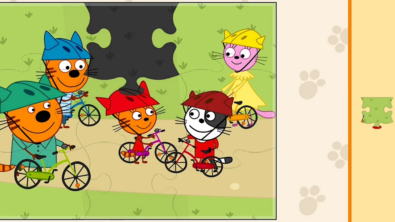 Три кота. Велосипед. Картинка из мультфильма
