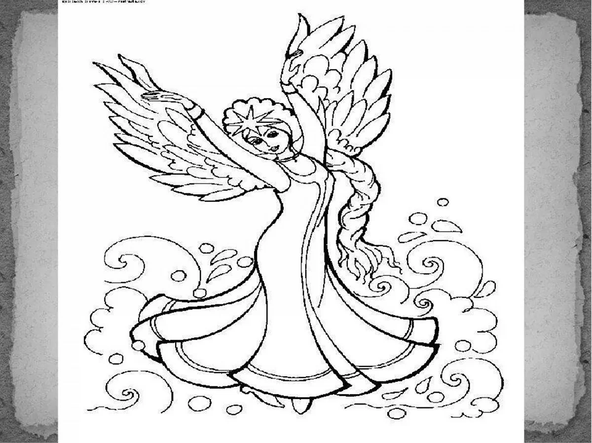 Царевна лебедь сказка о царе Салтане раскраска. Для срисовки