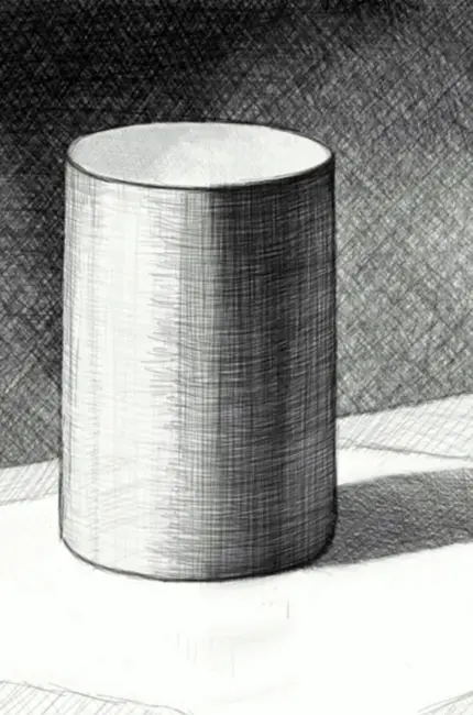 Цилиндр Академический рисунок штриховка. Для срисовки