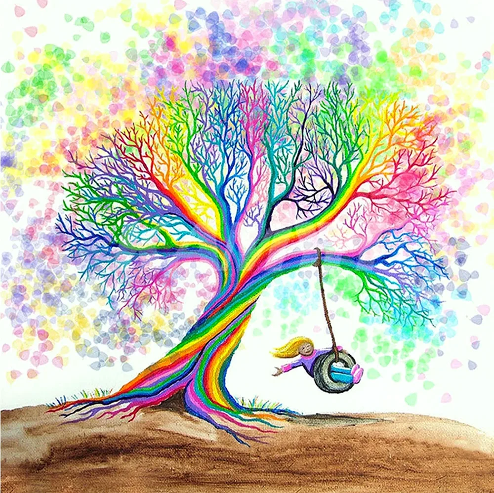 Цветное дерево. Картинка