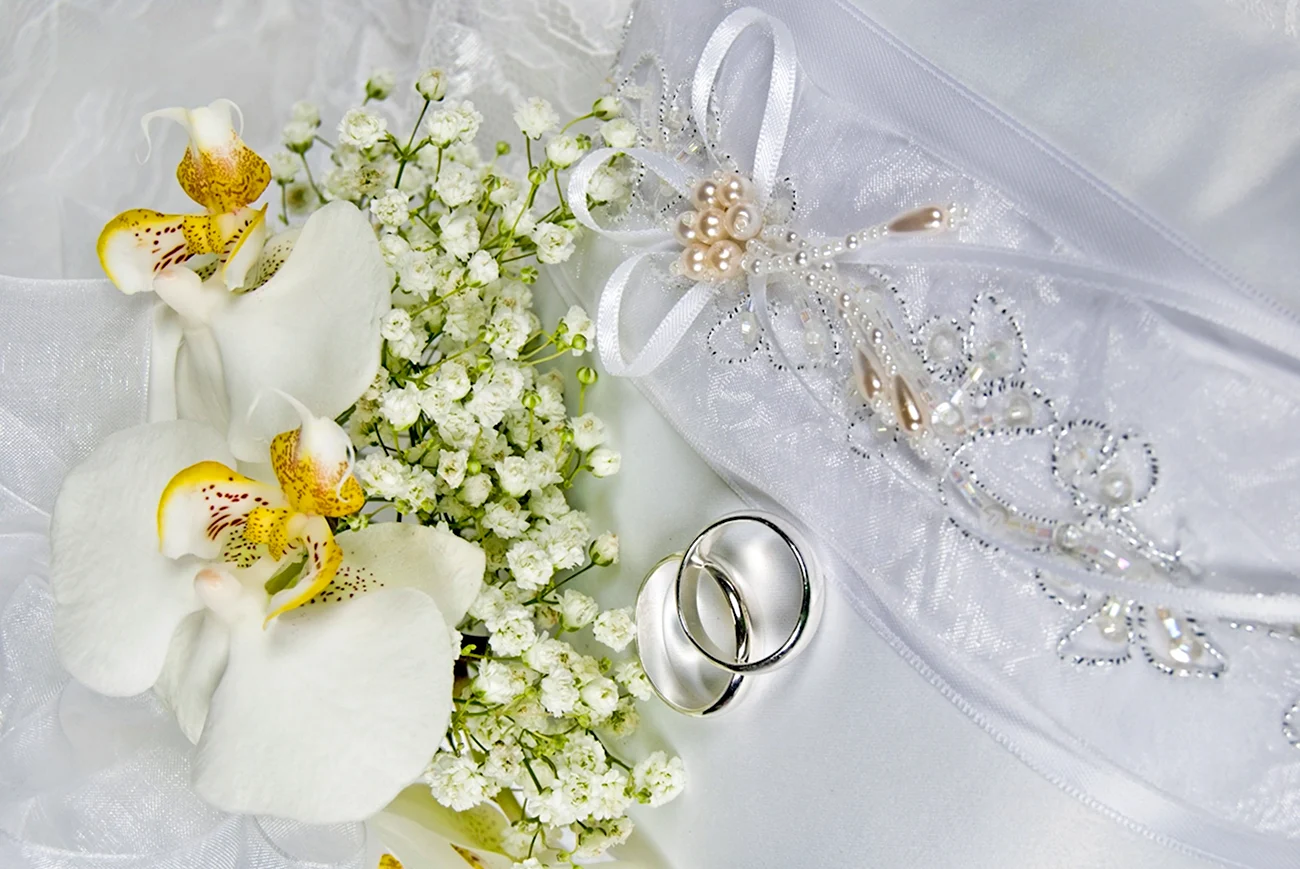 Цветы кольца свадьба. Поздравление с годовщиной свадьбы