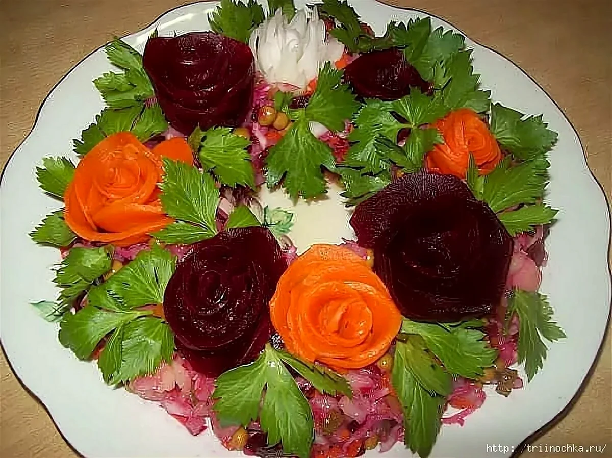 Украшение из овощей для салатов. Красивая картинка