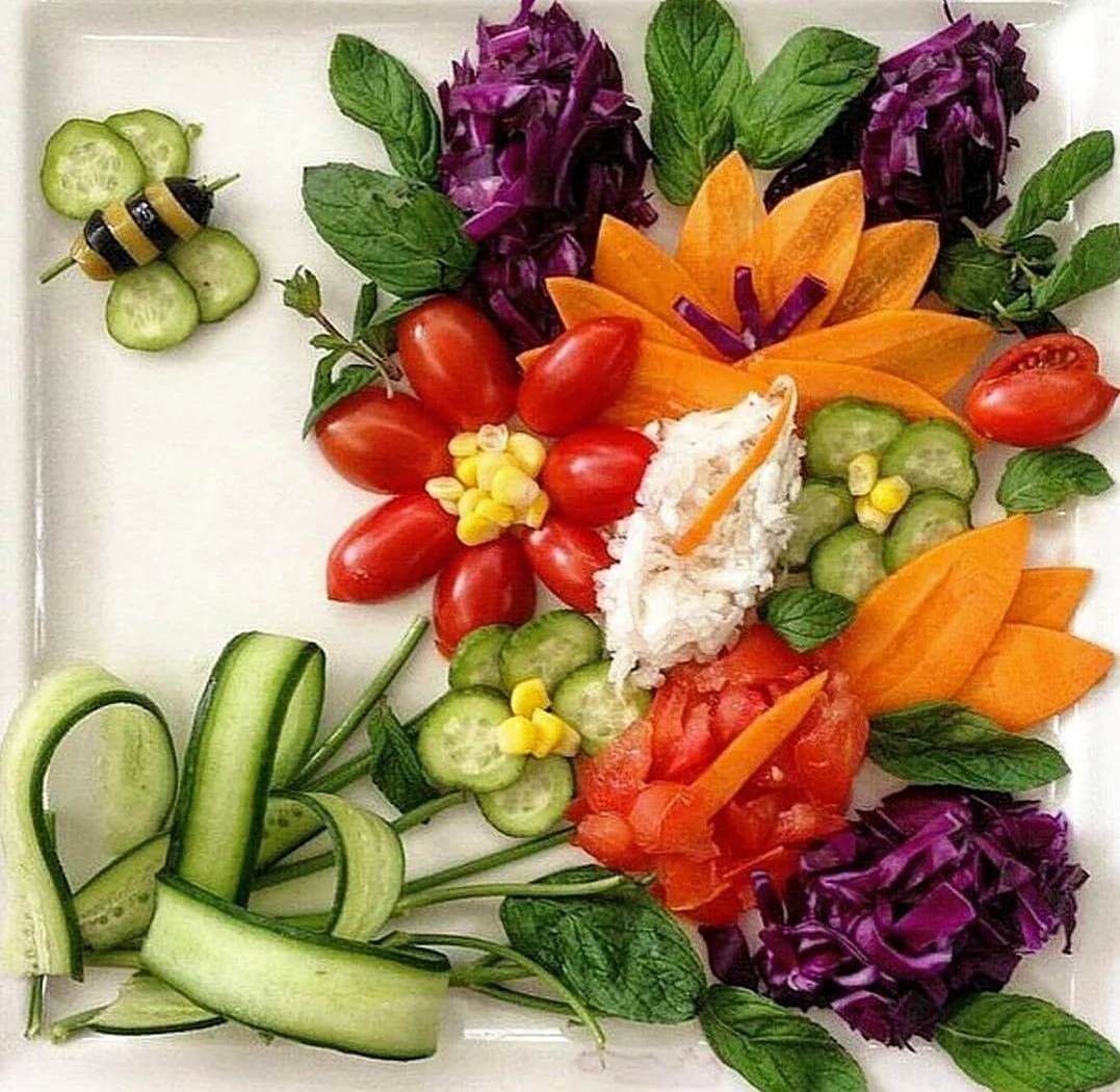 Украшения из овощей. Красивая картинка