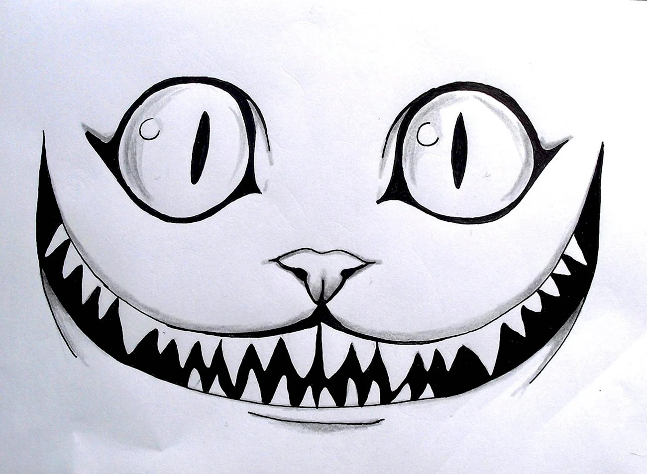 Улыбка Чеширского кота рисунок. Для срисовки