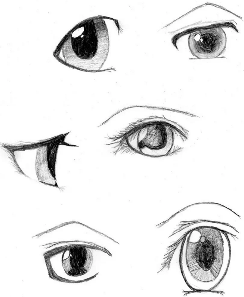 Урок рисования глаз аниме. Для срисовки