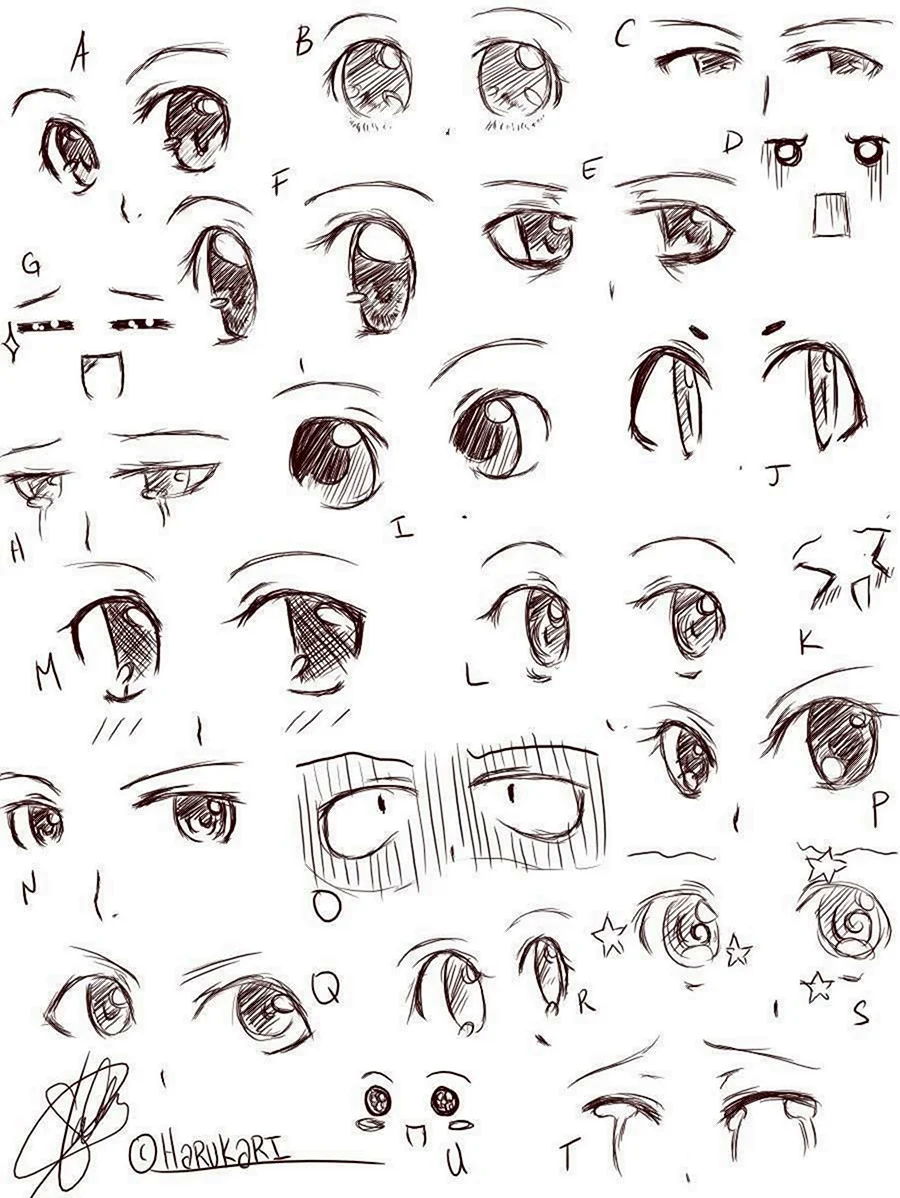 Уроки по рисованию аниме глаза. Для срисовки