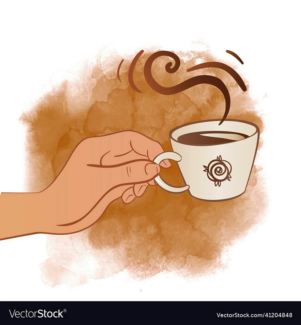 Утренний кофе Векторная иллюстрация. Для срисовки