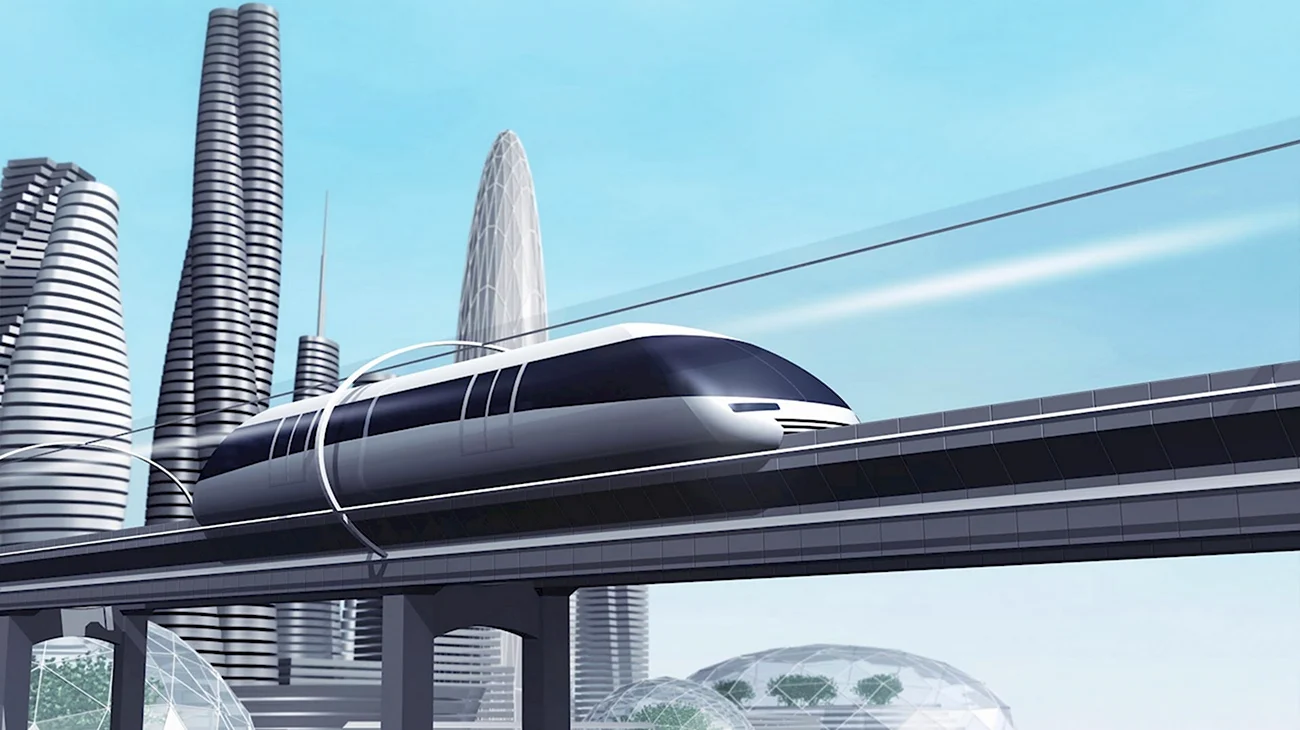 Вакуумный поезд Hyperloop. Картинка