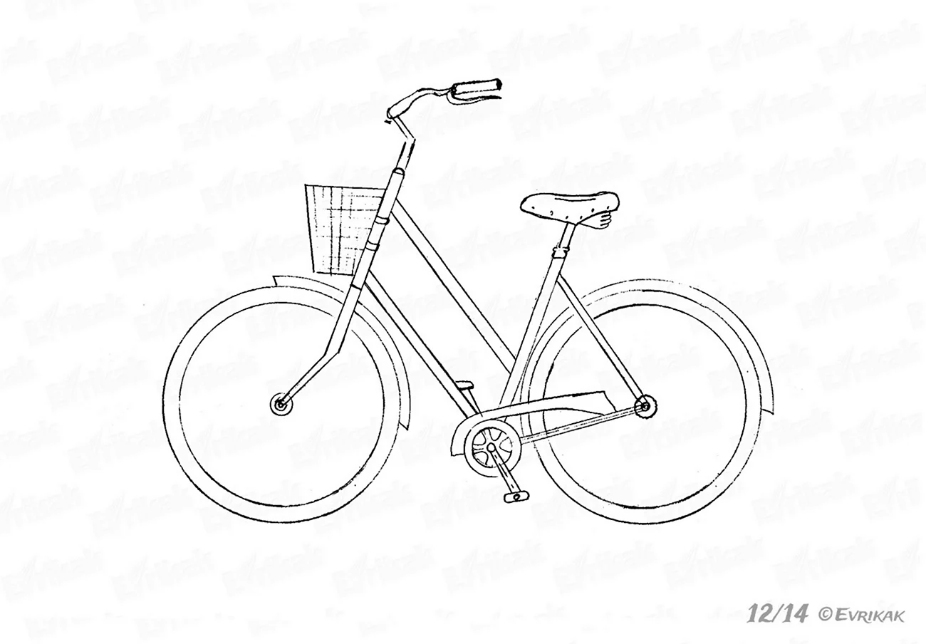 Велосипед карандашом. Для срисовки