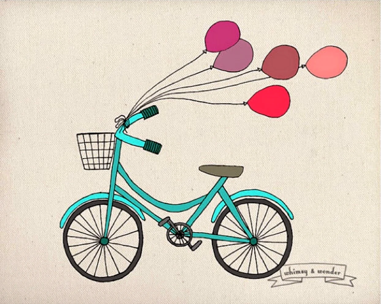 Велосипед цветными карандашами. Для срисовки