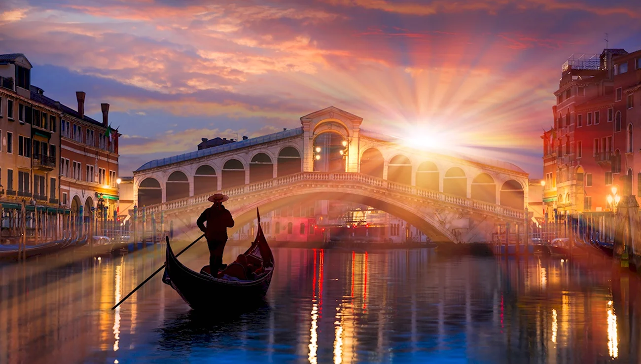 Венеция гондолы мост. Картинка