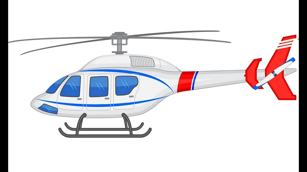 Вертолет для детей на прозрачном фоне. Картинка